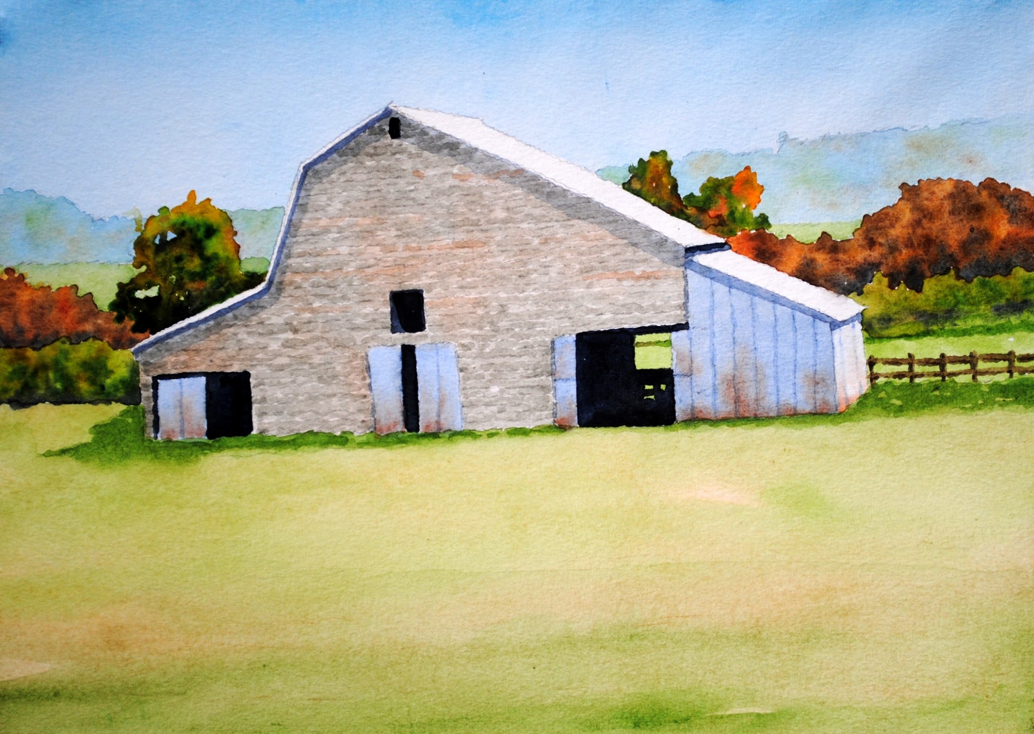 old barn with tin by sherman barnes