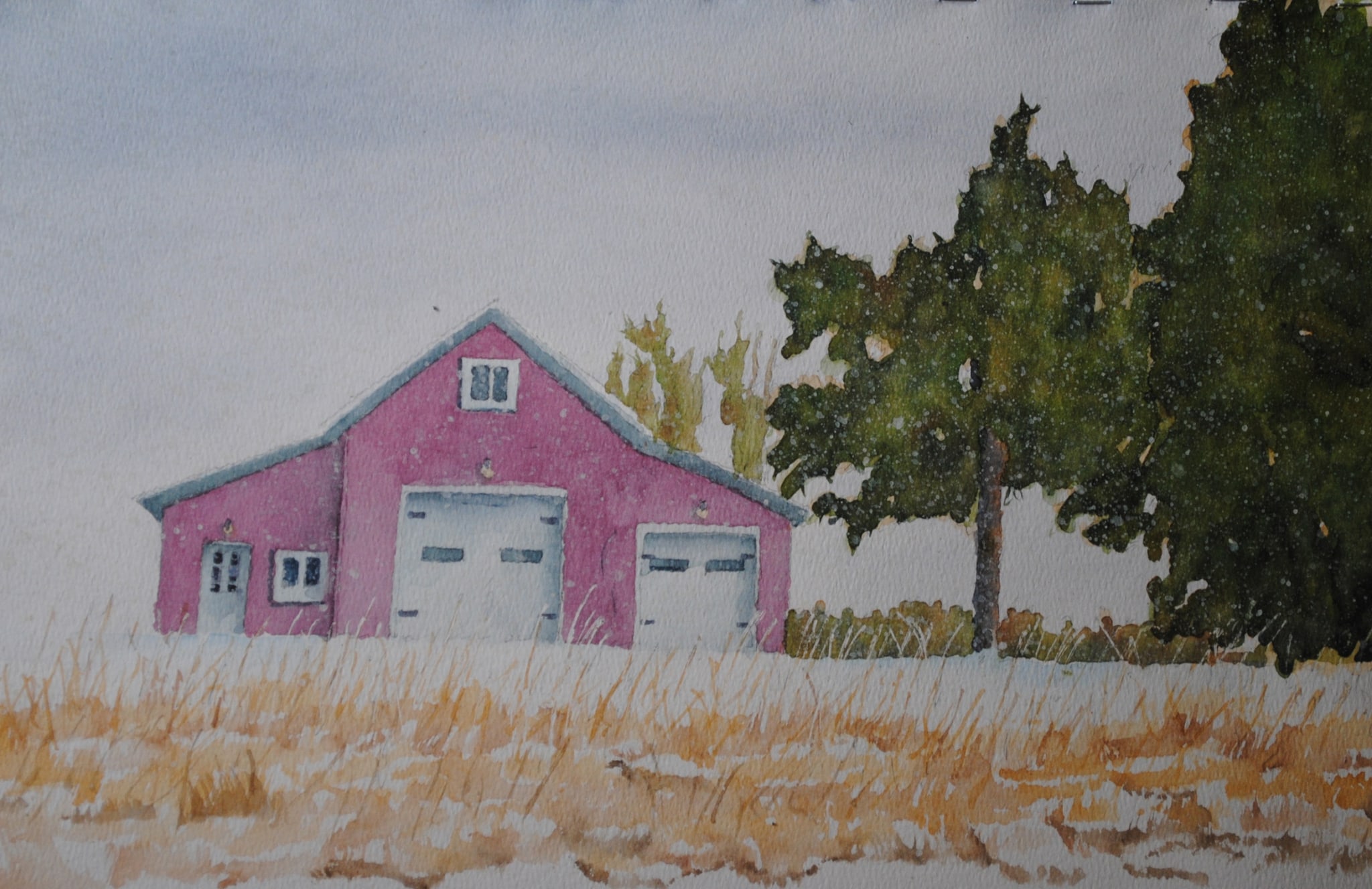 mikes barn in the snow by sherman barnes