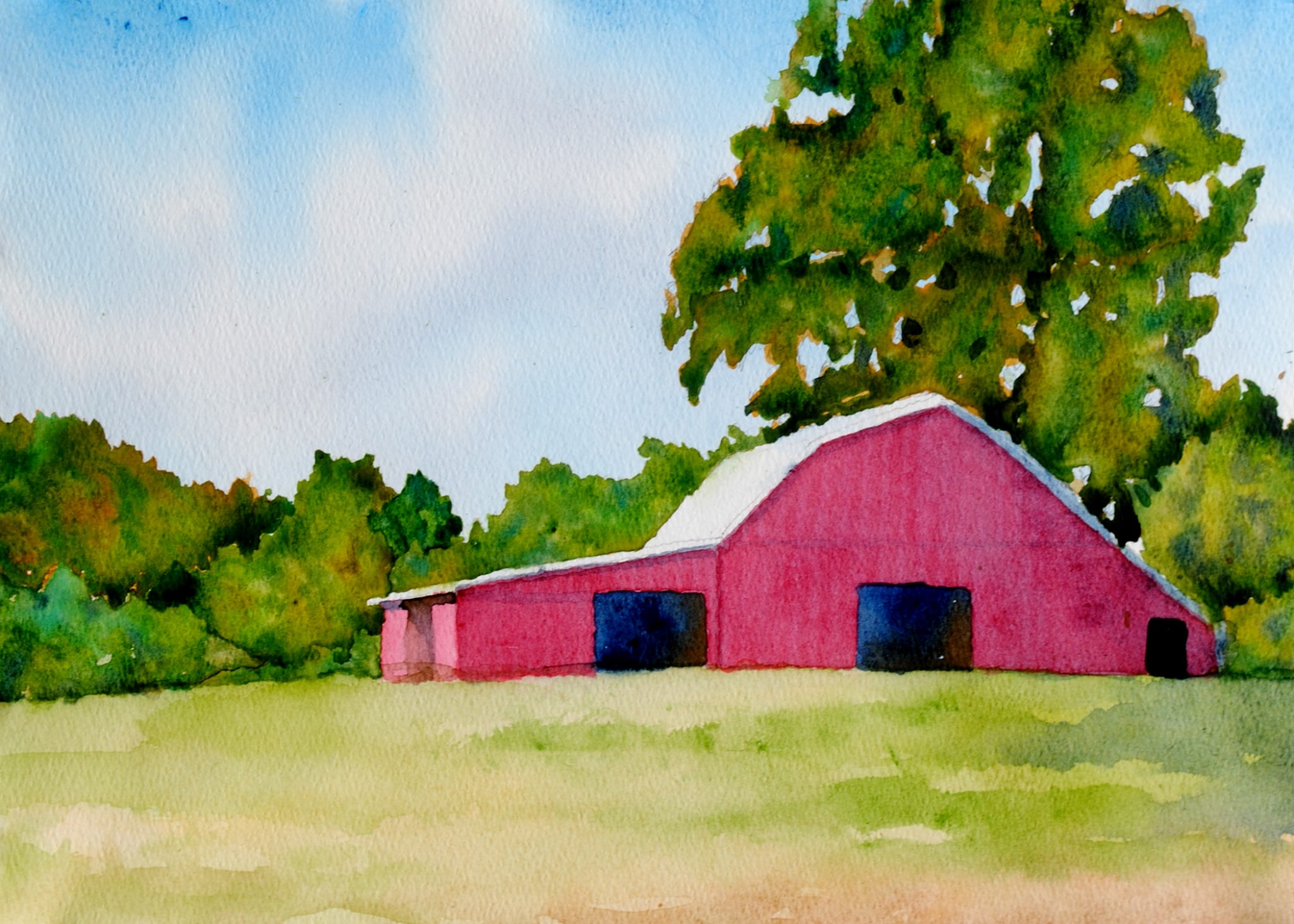 red barn big tree 2 by sherman barnes