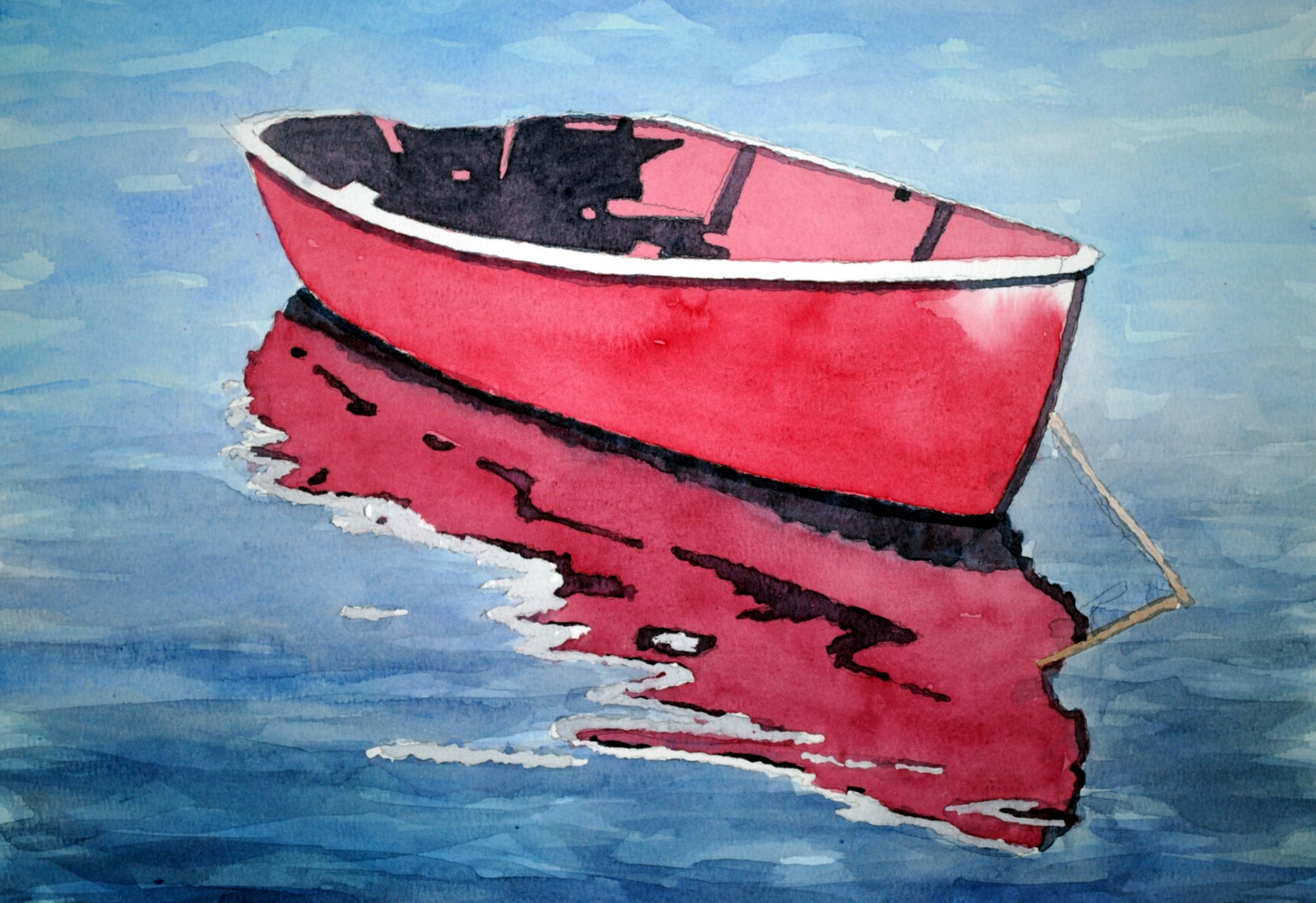 red boat reflections by sherman barnes