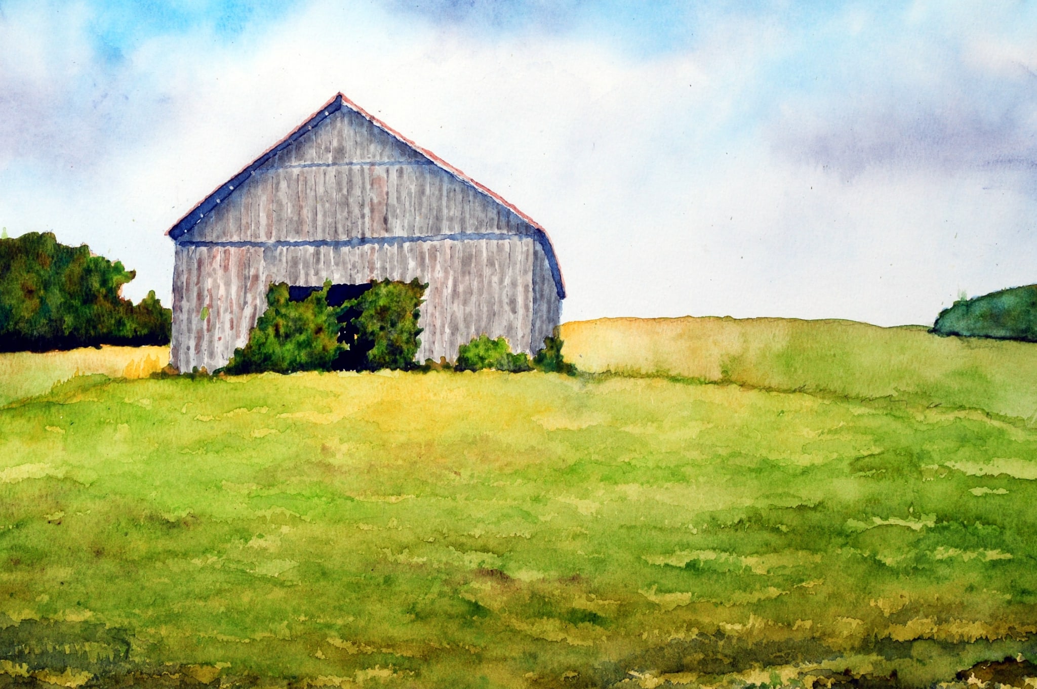 old barn in a field by sherman barnes
