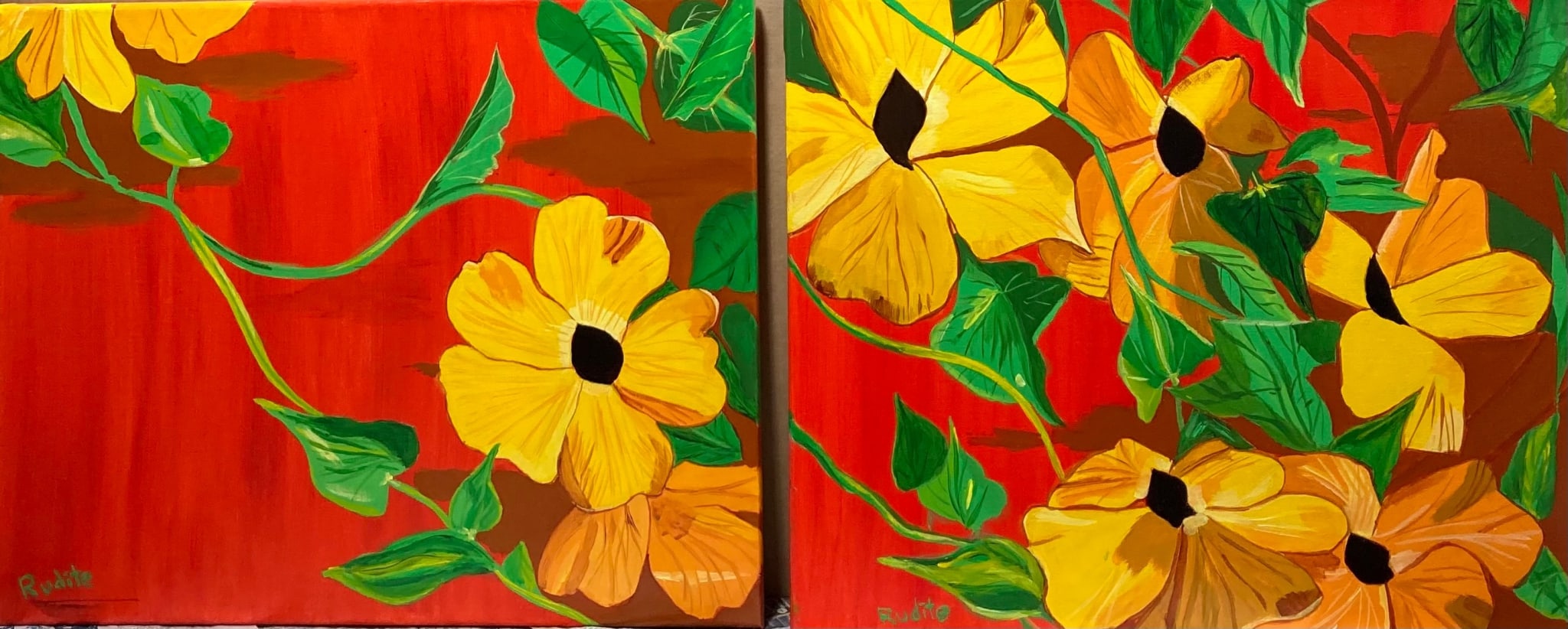 Bringing Joy - diptych by Rudite Jaunarajs