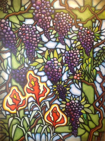 Grapes & Magic Flowers by Jim Parks