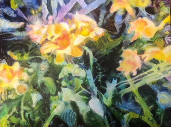 Lilies By The Trellis by Jim Parks