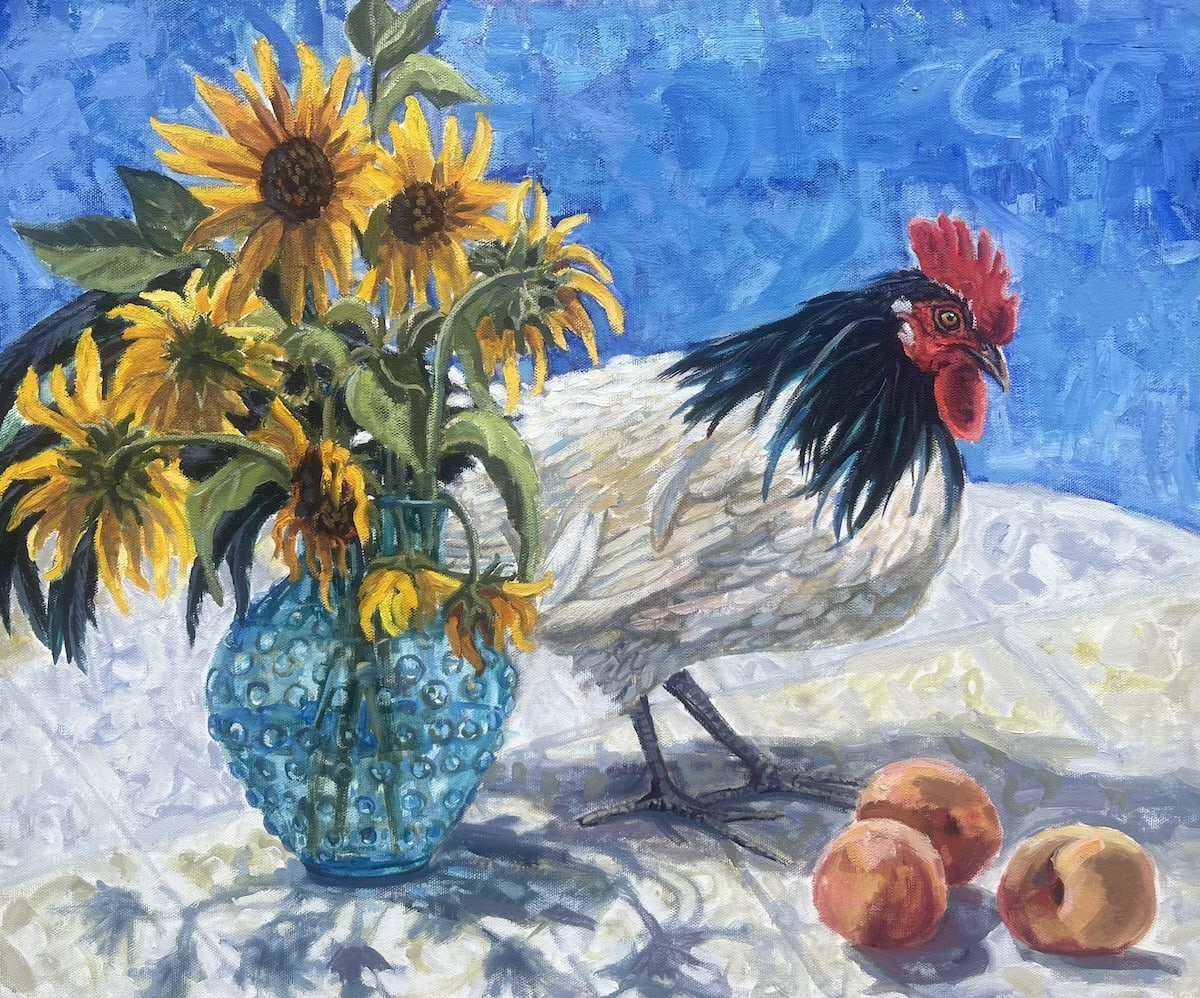Rooster on the loose by Susan Bell