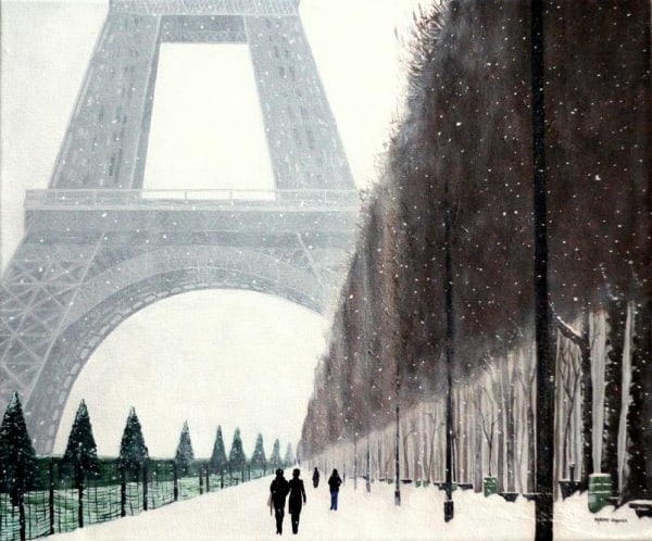 Neige sur Champ de Mars by ROBERT CROOKER ART