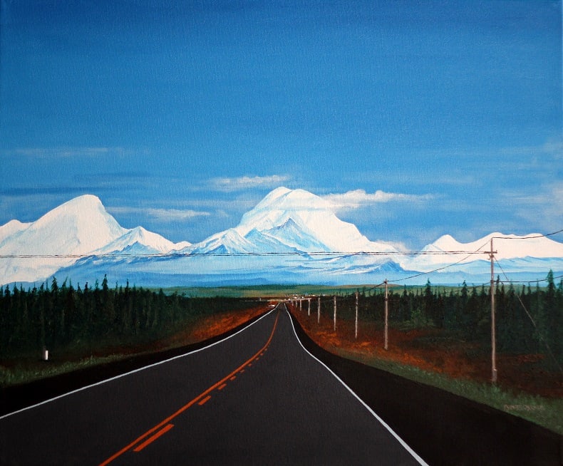 Hwy 1 Eastbound, (and the Wrangell Mts.) by ROBERT CROOKER ART