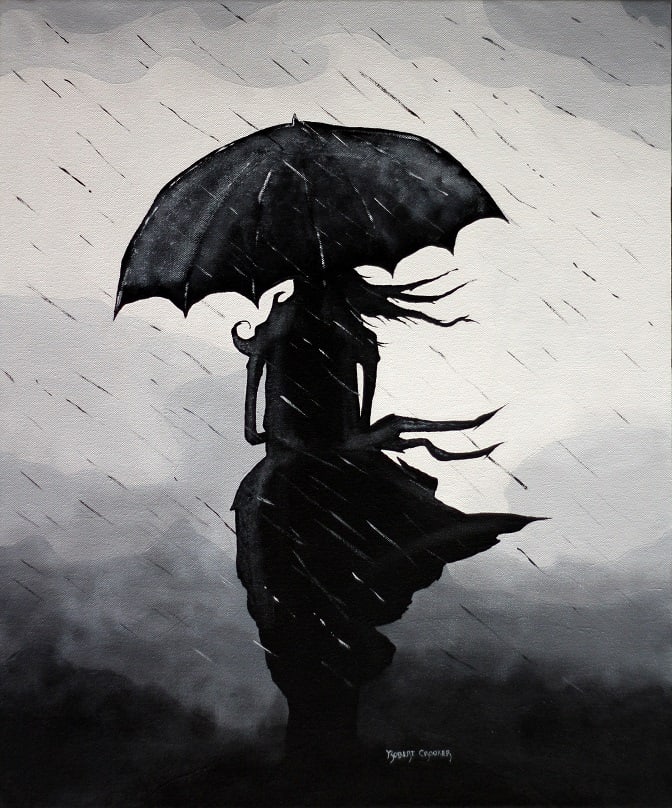 Lady in the Rain by ROBERT CROOKER ART