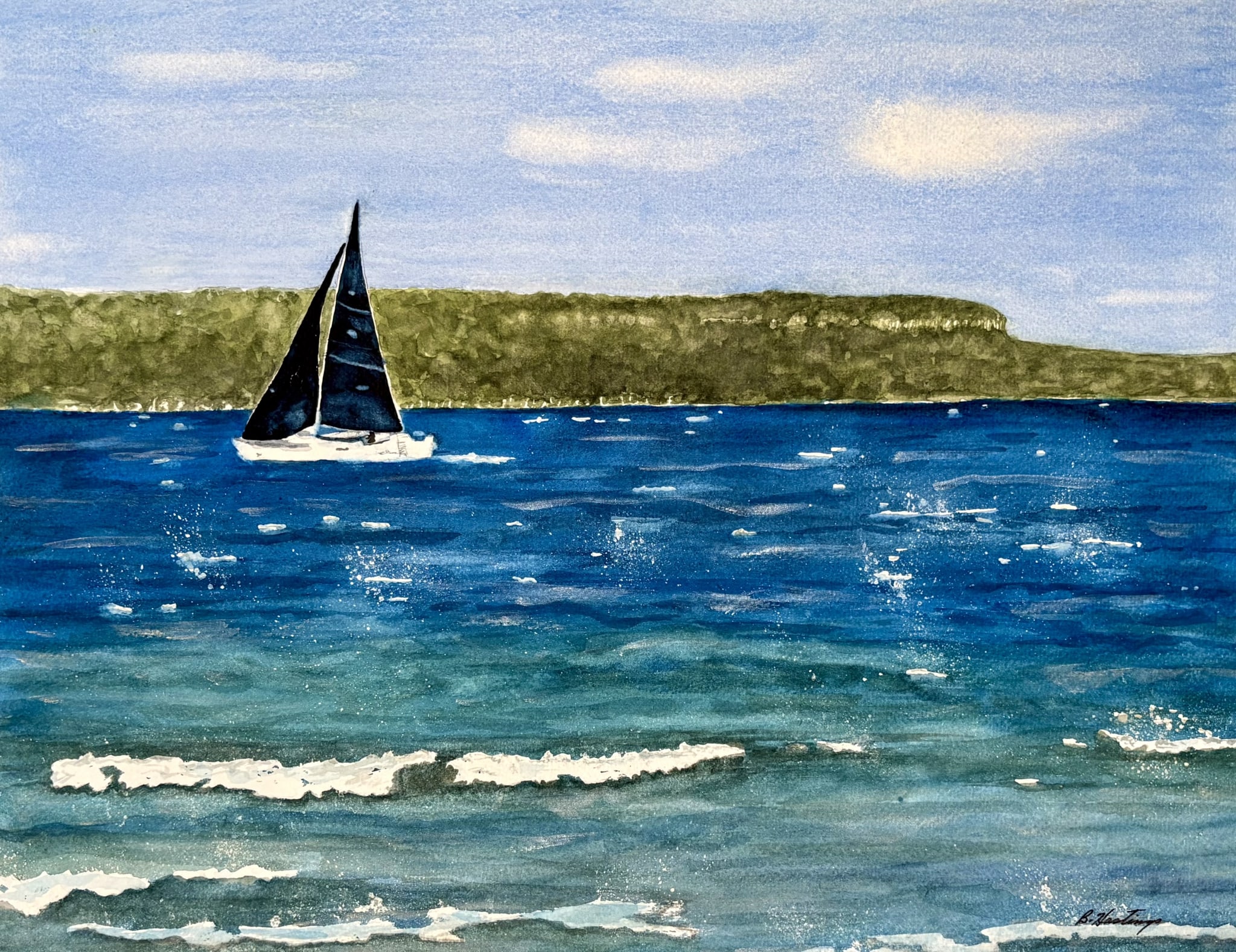 Navy Sails by Bonnie Hastings