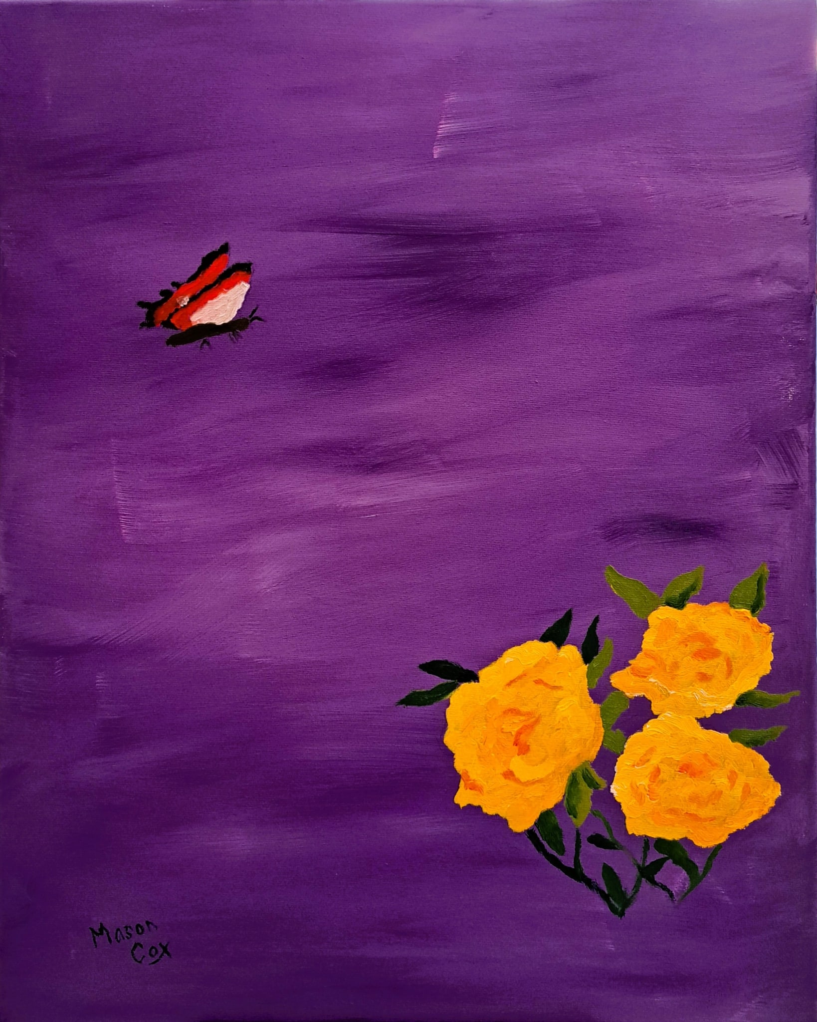 Yellow Roses (purple) by Mason Cox