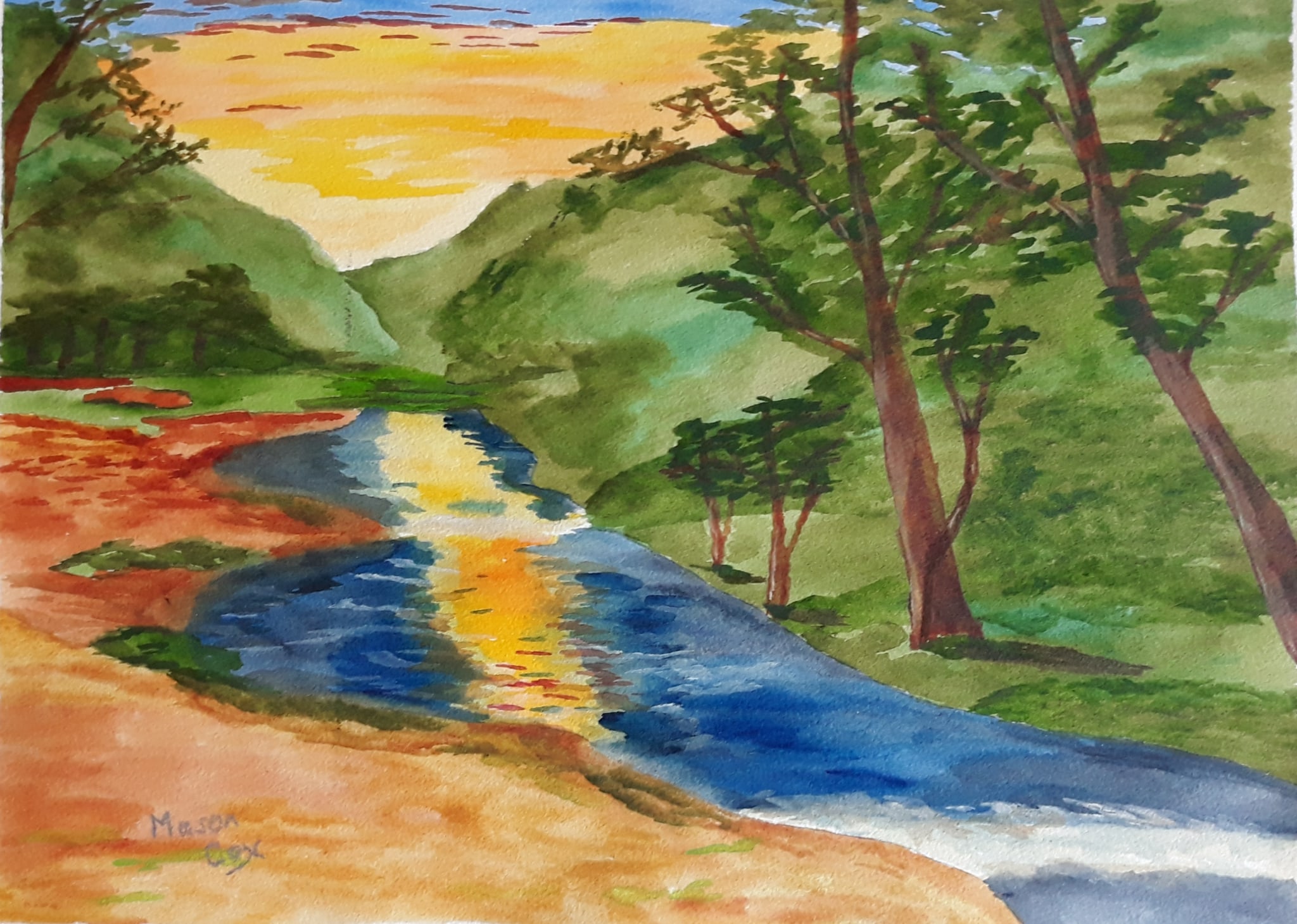 Sunset 0n the River by Mason Cox