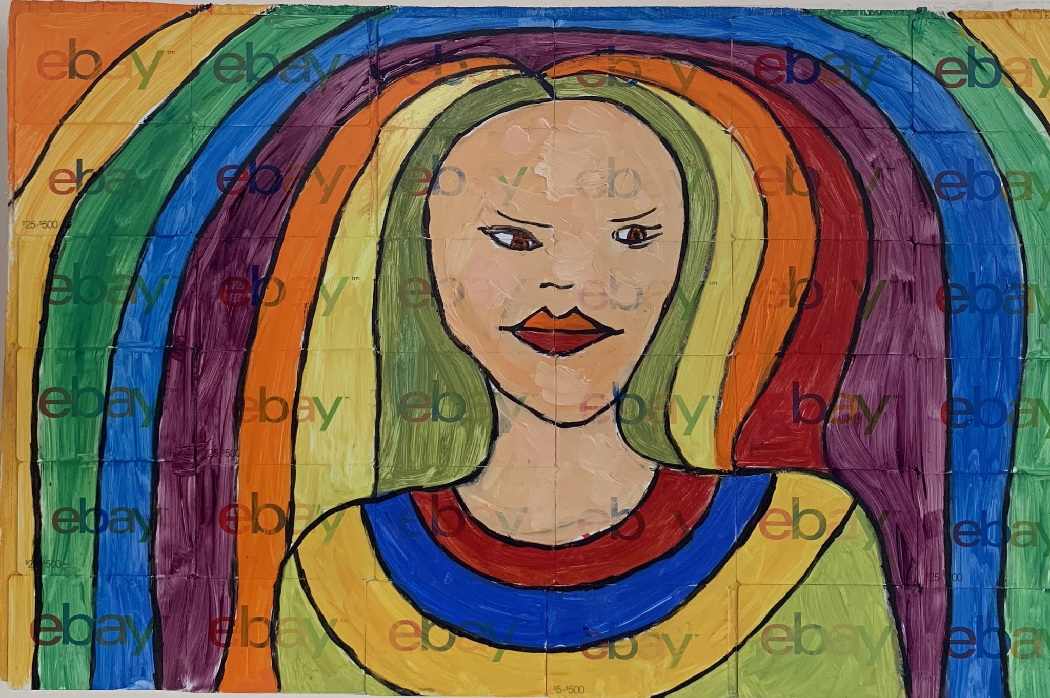 eBay girl with rainbow hair by Anna Jewel Gove