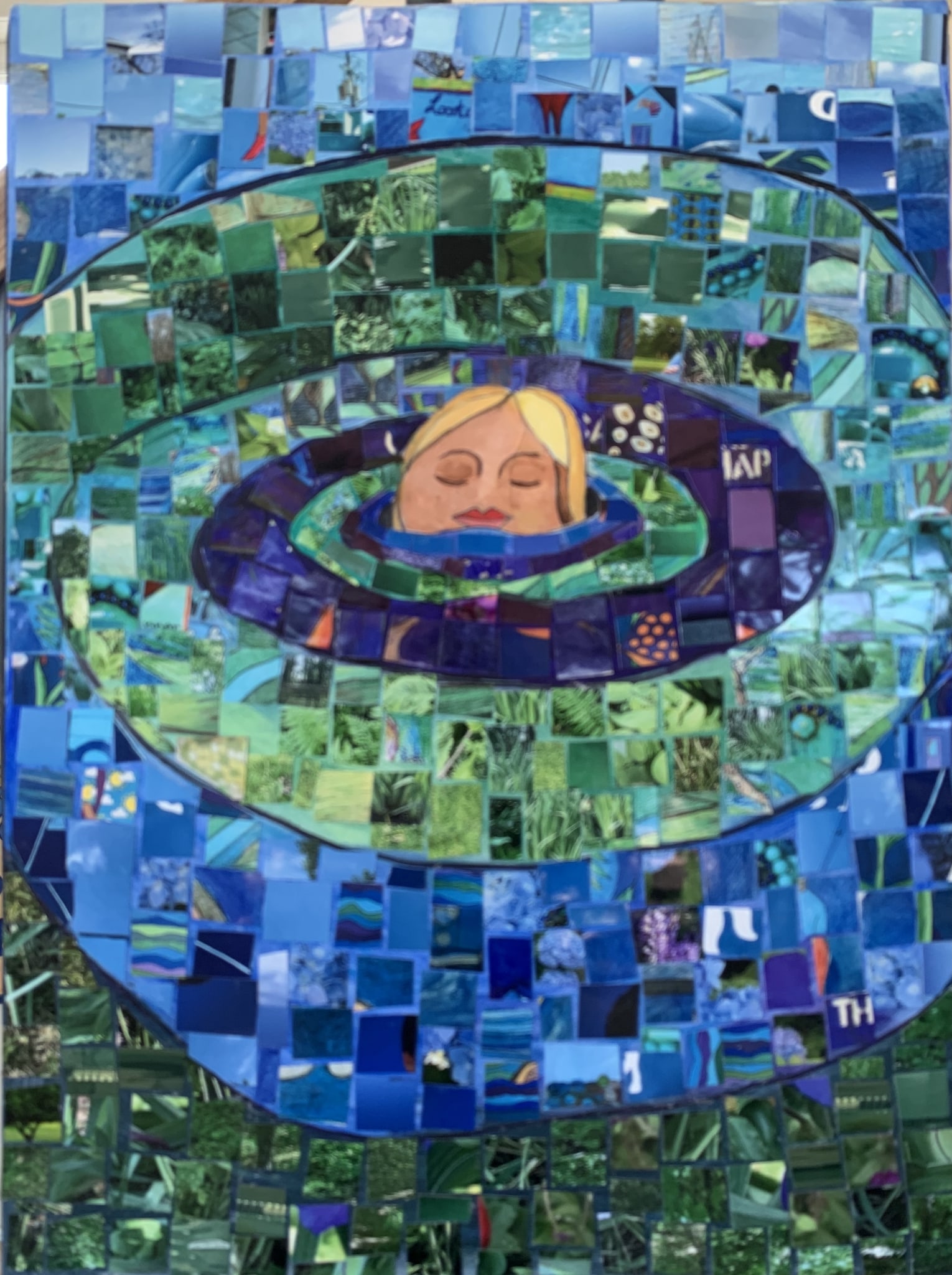 Drowning blonde woman by Anna Jewel Gove