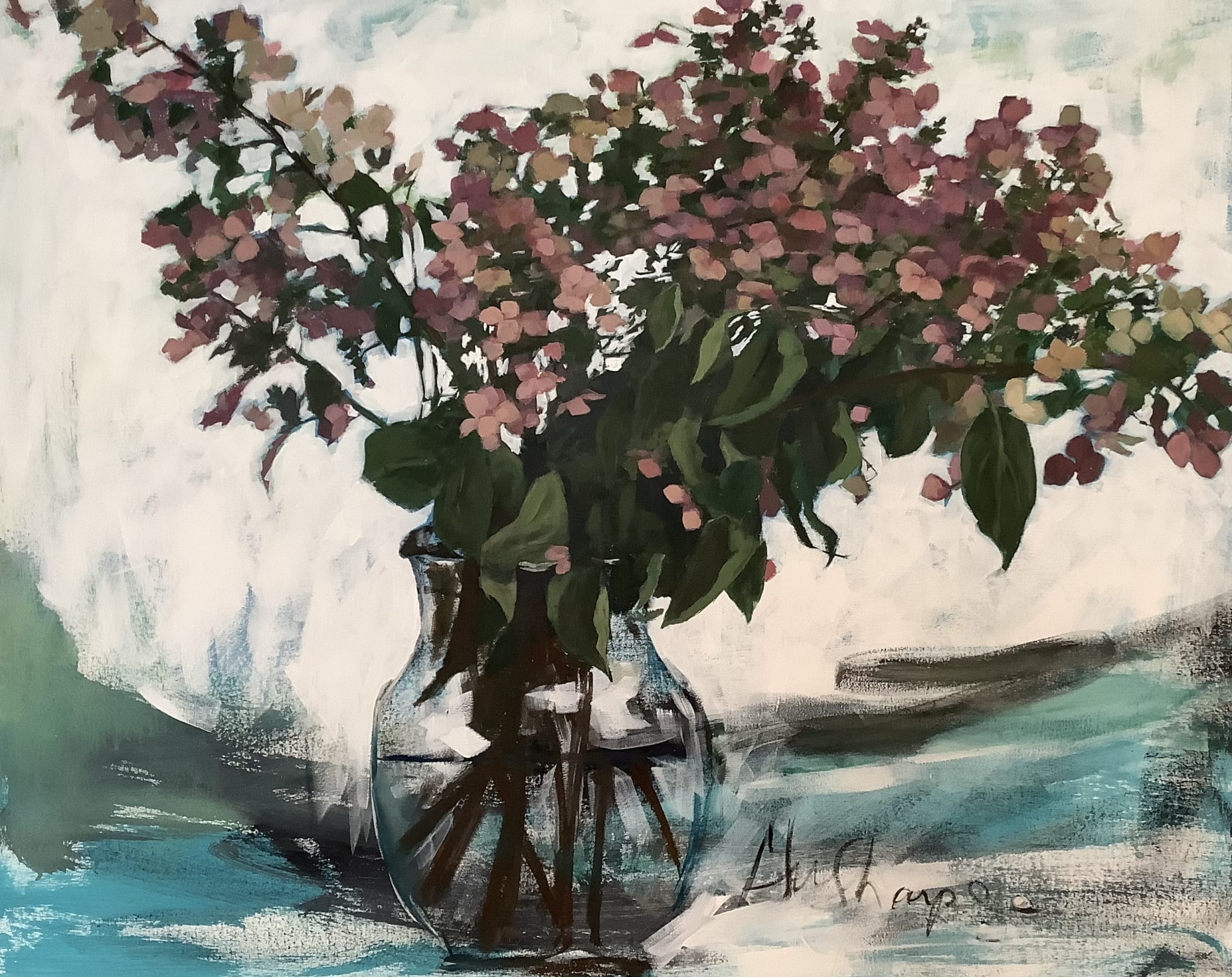 Hydrangea in Teal by Grace W Sharpe