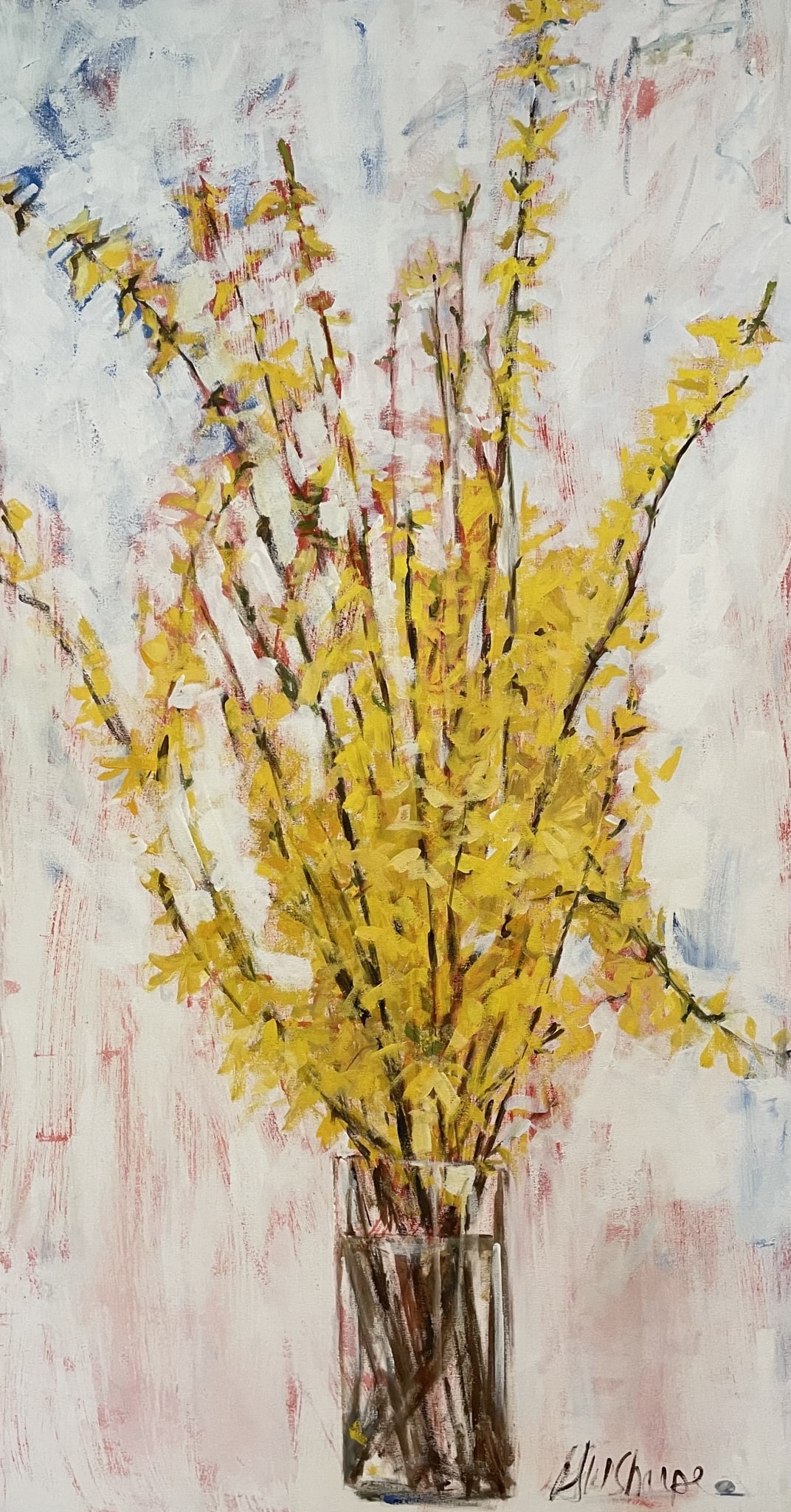 Forsythia in Glass by Grace W Sharpe