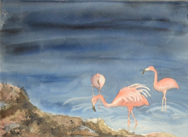 Flamingoes by Lin Beribak