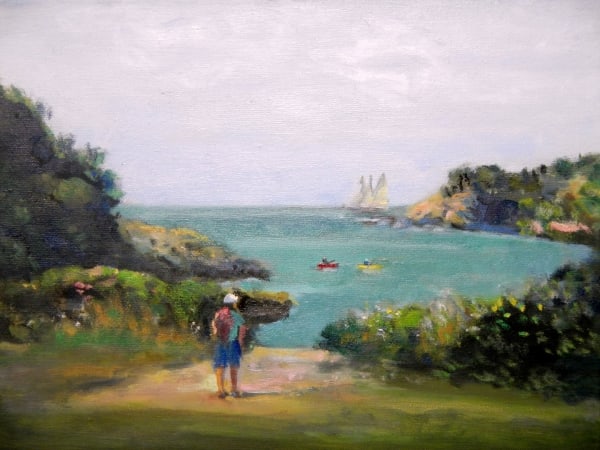 Kayakers in Cove at Fort Wetherill by Burl J Dawson Jr