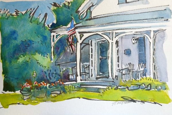 Gingerbread Cape Summer Porch