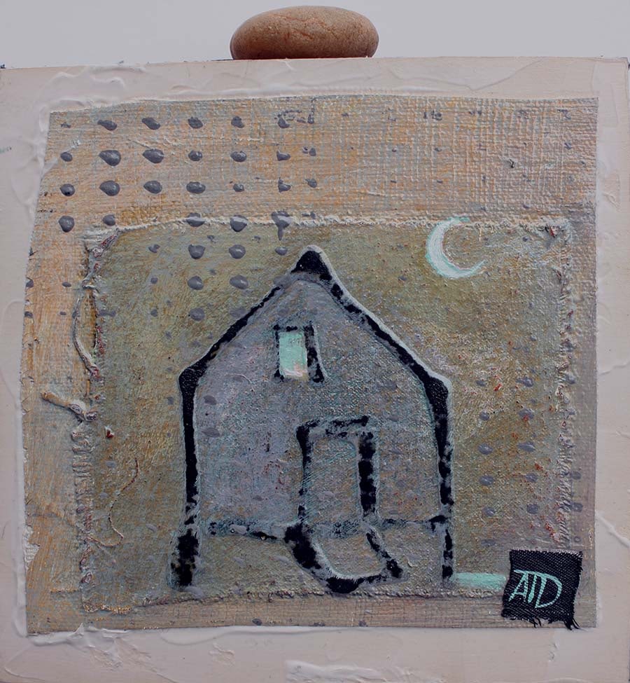 Beachcombing Fishhouse w stone by Ann Trainor Domingue