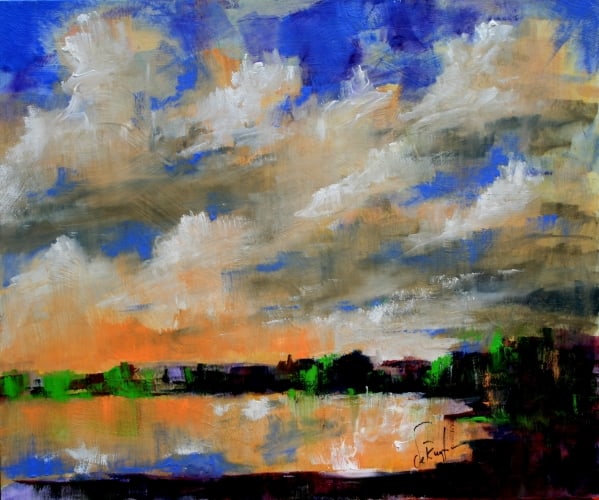 Lake Christina Sunset Reflection #1 by Calvin deRuyter