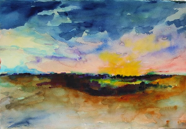 Sunset Under Bluebird Hill by Calvin deRuyter