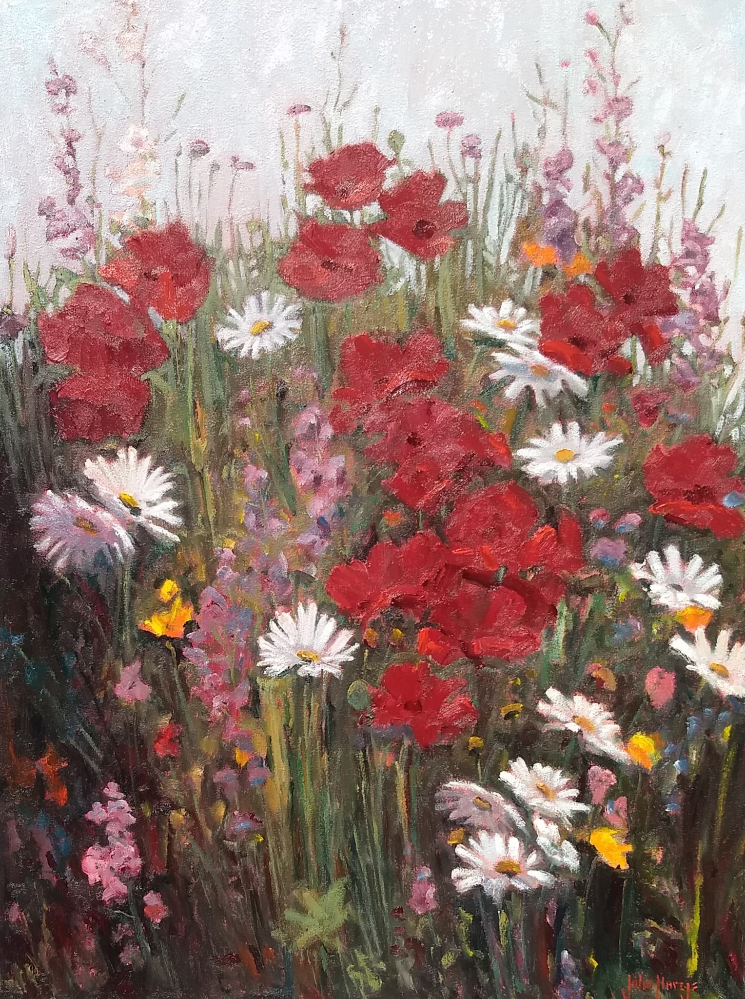 Floral--Poppies and Larkspur by John Horejs