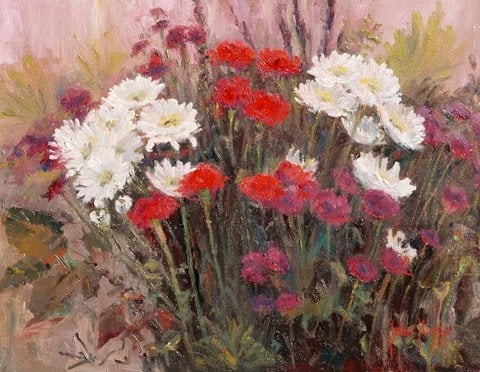 Garden Mums by John Horejs