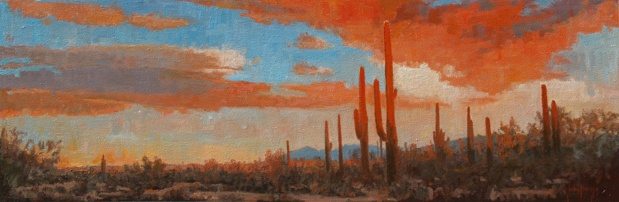 Desertscape--Saguaro Ranch Sunset by John Horejs