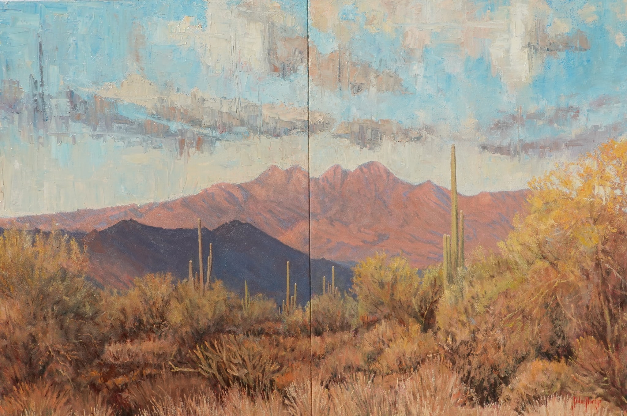 Desertscape--Four Peaks Morning by John Horejs