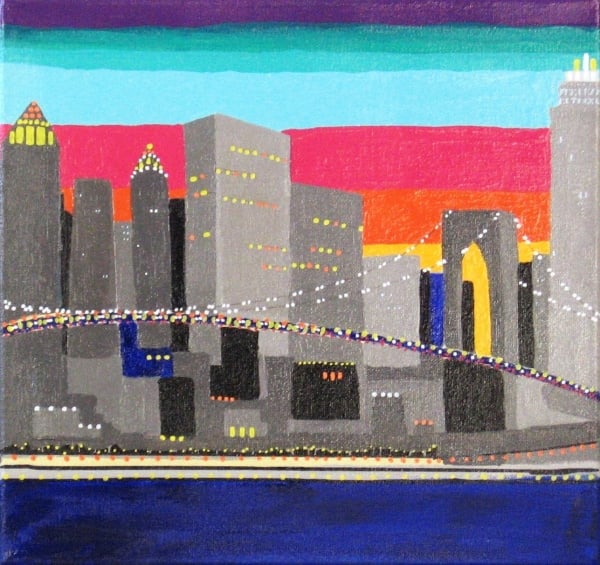 City at Sunset by Mary Ellen Mogee
