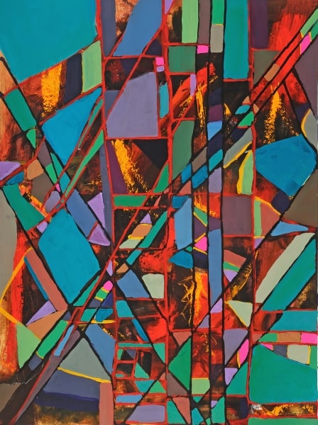 Hot Anger Stained Glass by Mary Ellen Mogee